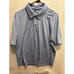 Adidas Golf ClimaLite Light Blue Polo Shirt Size L Mens Short Sleeve Collared
